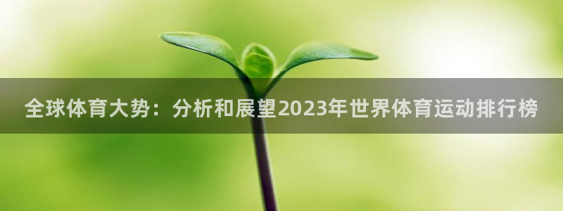 海南oety欧亿体育官网下载：全球体育大势：分析和展望202